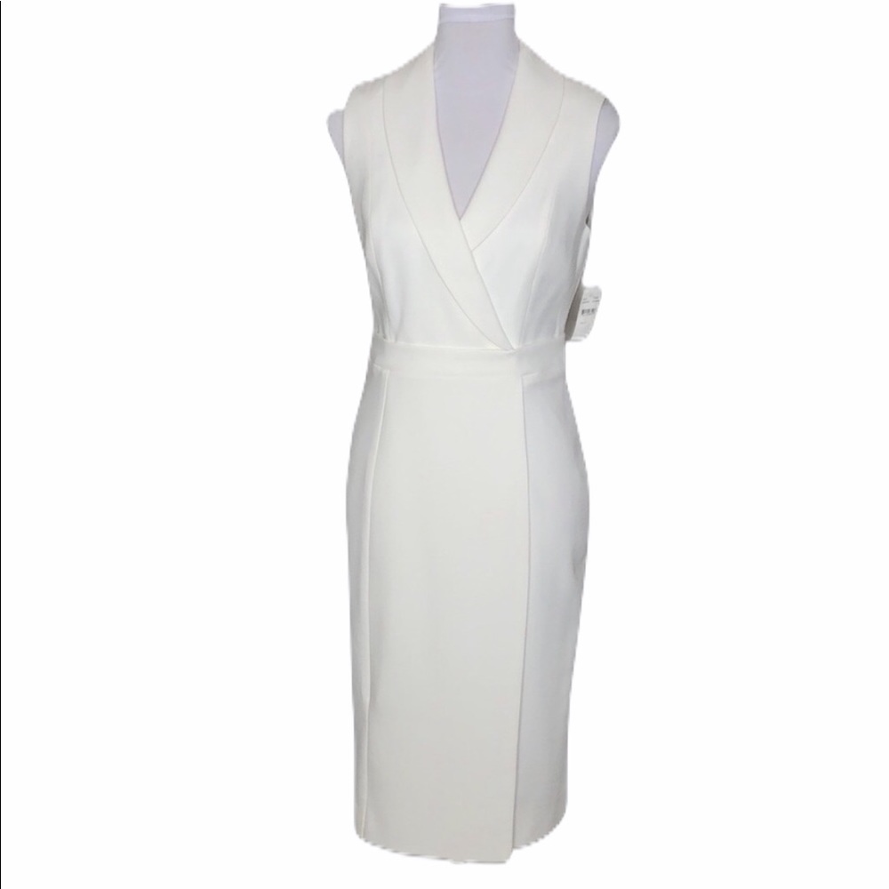 Black Halo sleeveless surplice Vee neck dress